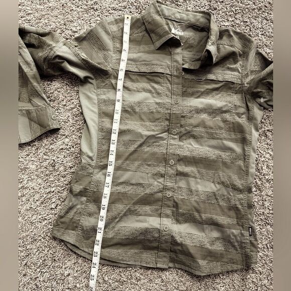 REI Green Striped Button Up Shirt - Picture 4 of 6